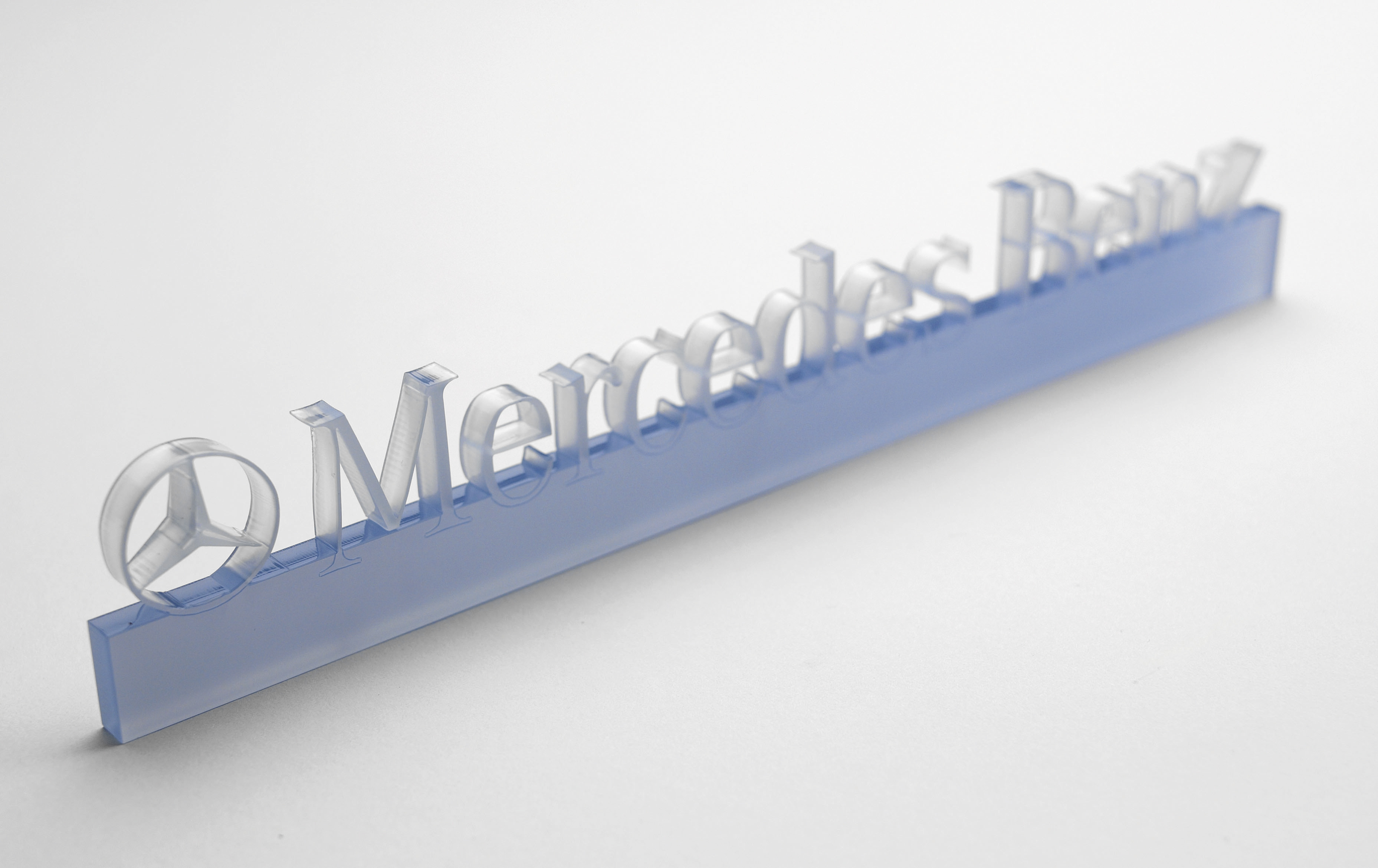 Graviertes Schild aus transparentem Acryl 10 x 1 cm 10mm St&#228;rke